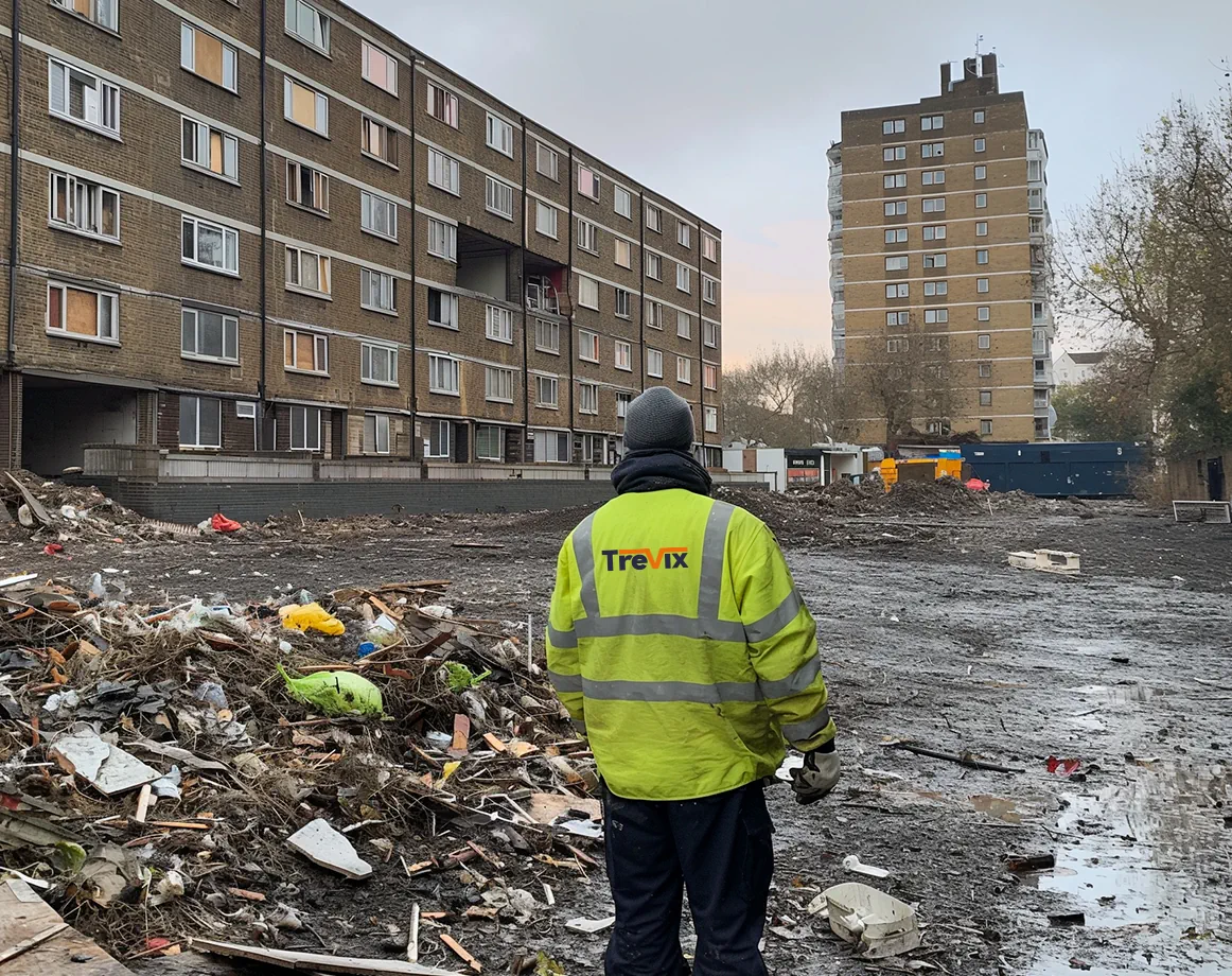 Active construction and waste site